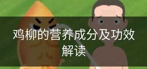 鸡柳的营养成分及功效解读(鸡柳的营养成分及功效解读及禁忌)